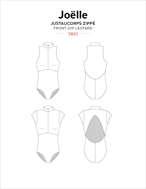 3892 // JOËLLE Half-Zip Leotards