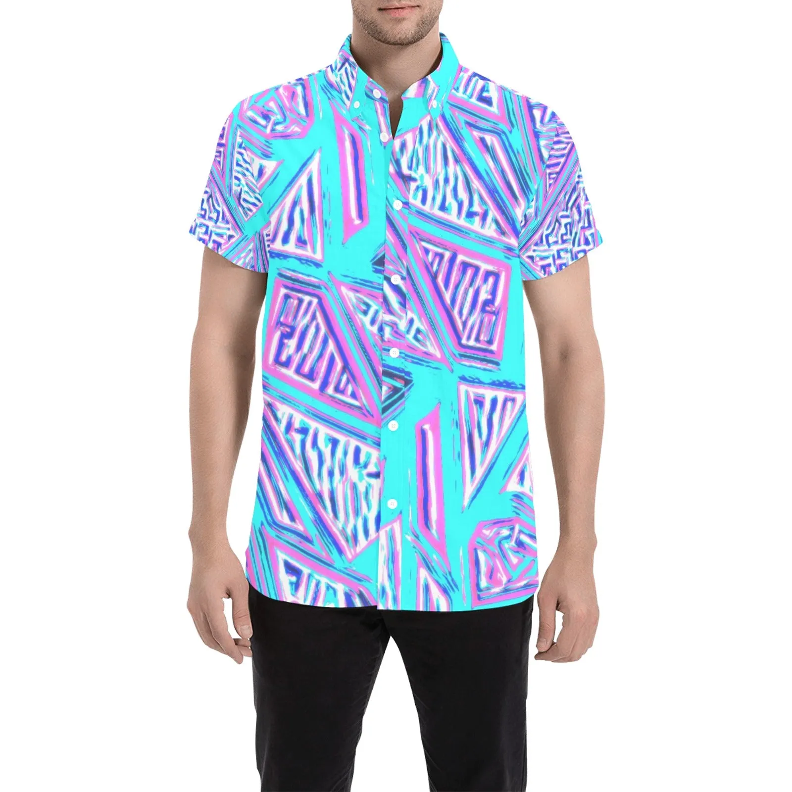 80s Frenzy Short Sleeve Button Up Shirt