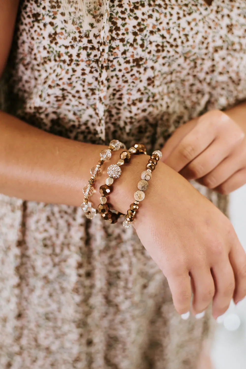 All Things Glitz Bracelet Stack, Jasper