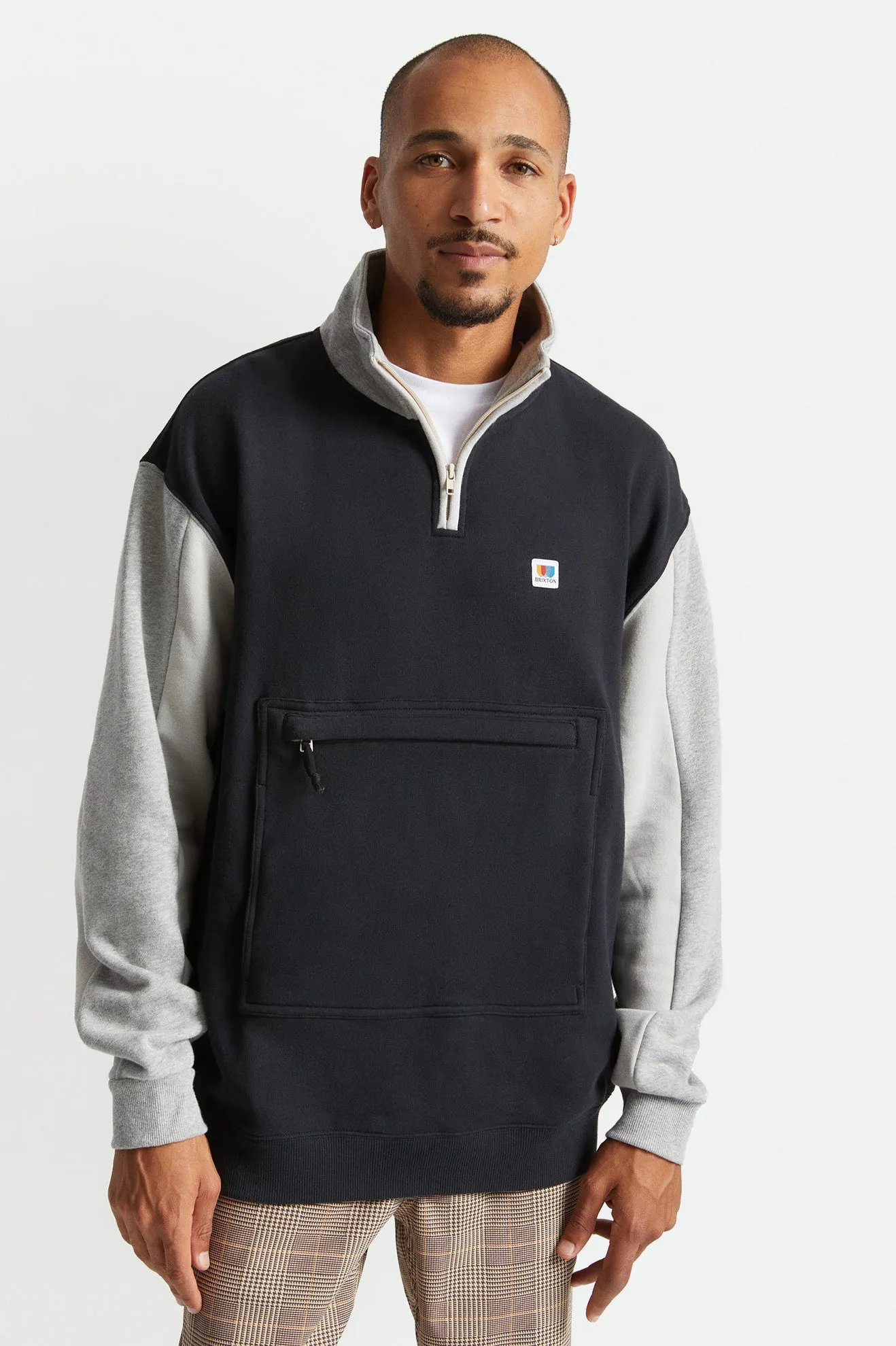 Alton 1/4 Zip Mock Neck - Black/Grey/Heather Grey/Beige