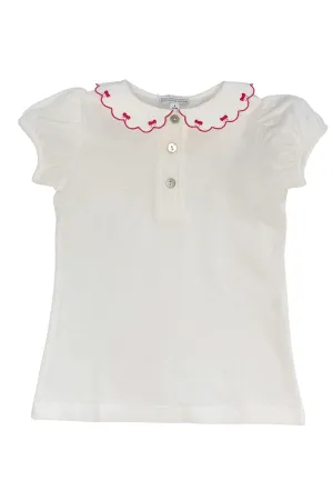 Asia T-shirt with embroidered collar