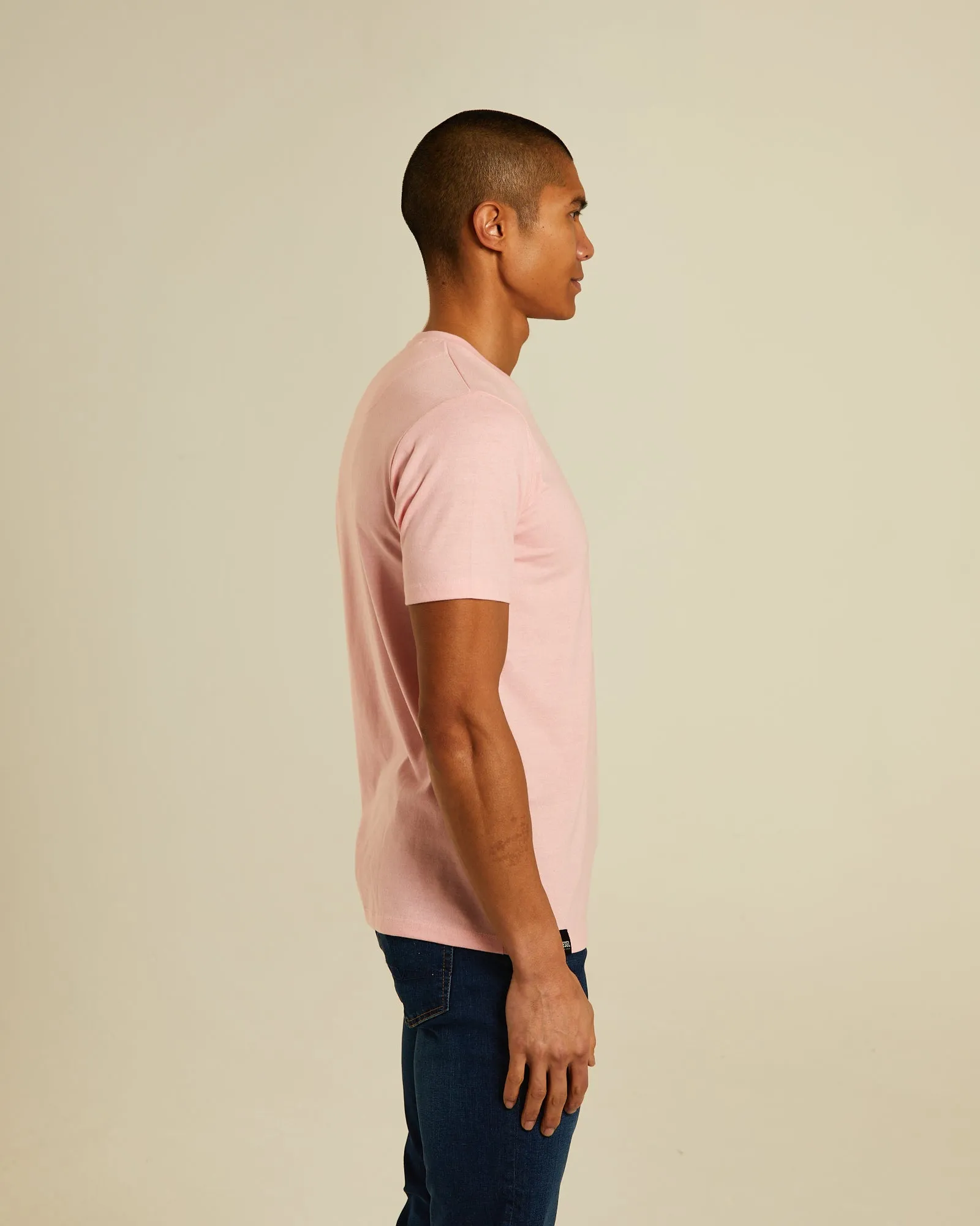 Basic Sky O Neck Bermuda Pink