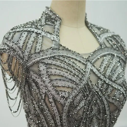 Beaded A Line Evening Dress