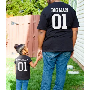 Big Man & Little Lady 01 Matching Black T-Shirts