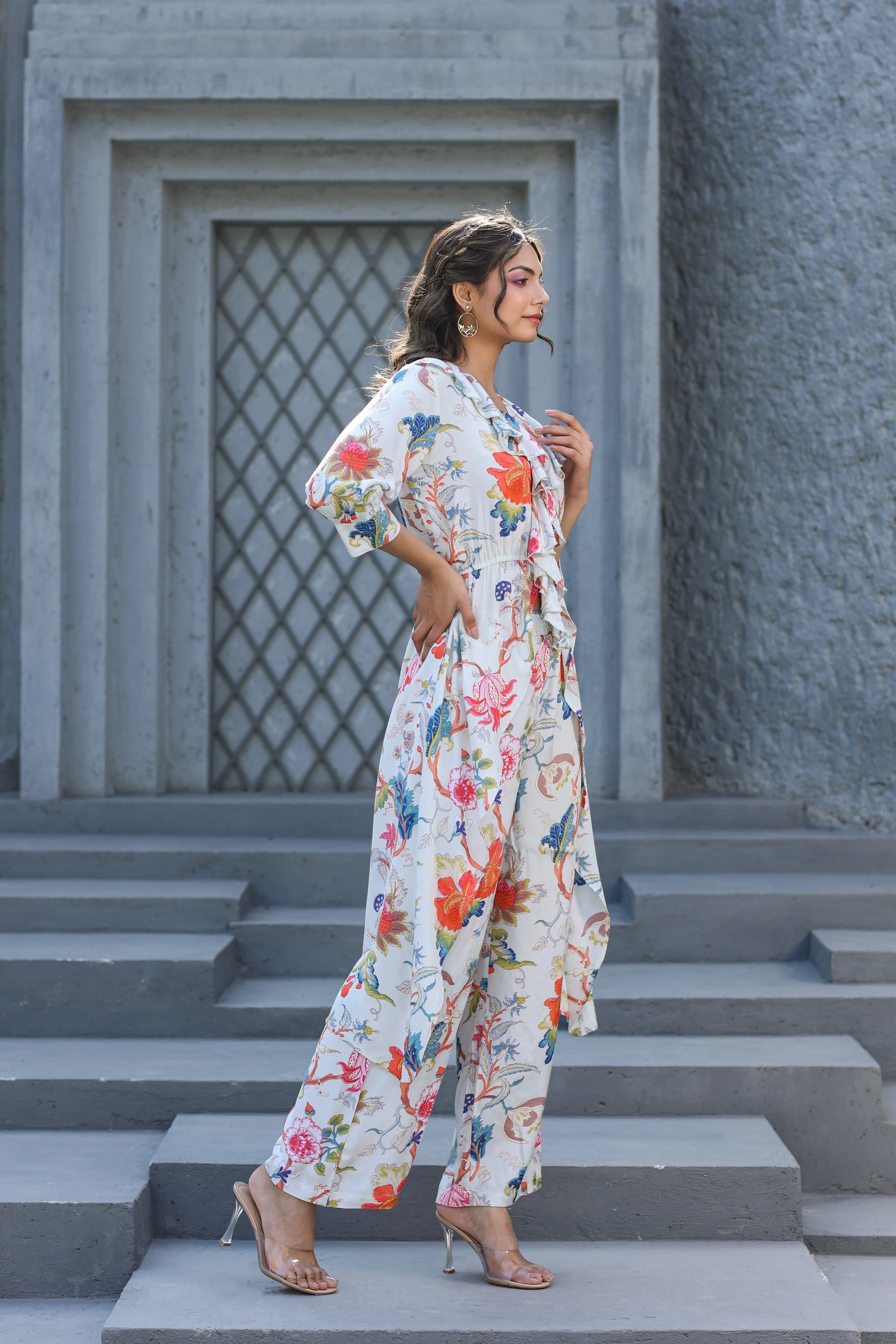 Boho Chique Silk Floral Co-ord Set