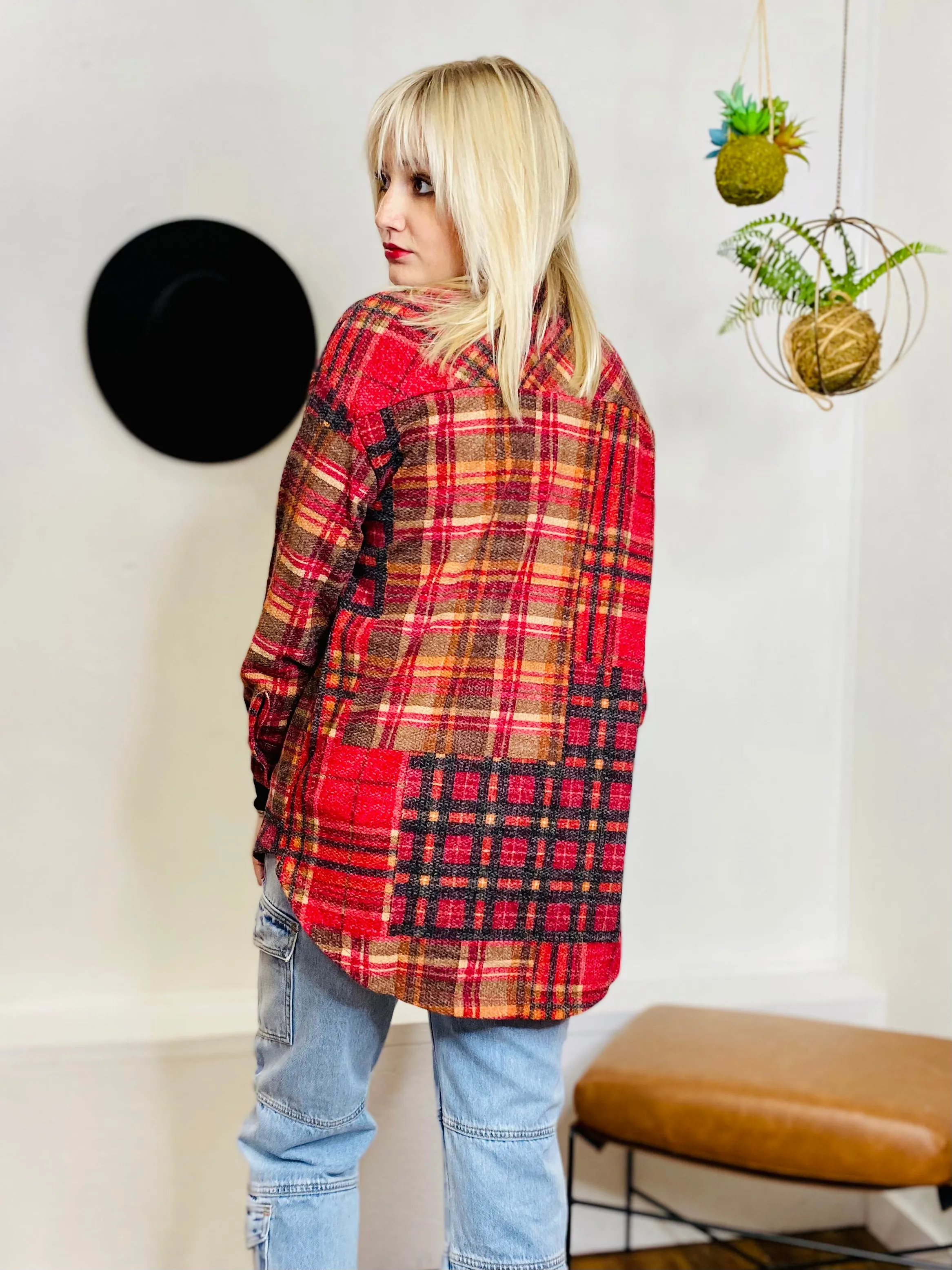 Bonfire Button Up Flannel - Red