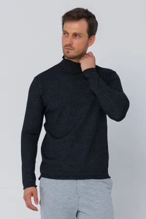 Classic Mock Neck Sweater - Anthracite