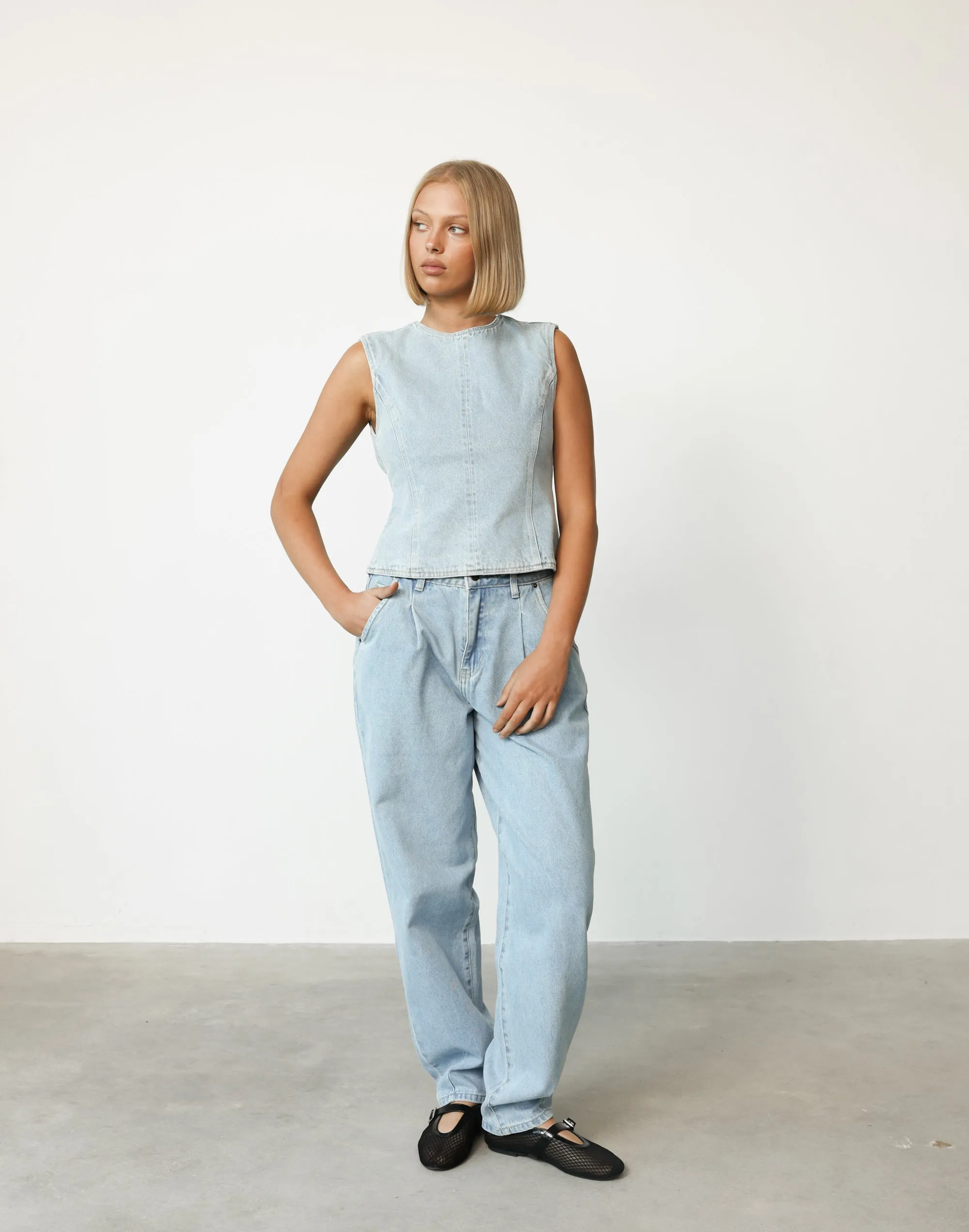 Countryside Top (Classic Denim) - By Lioness