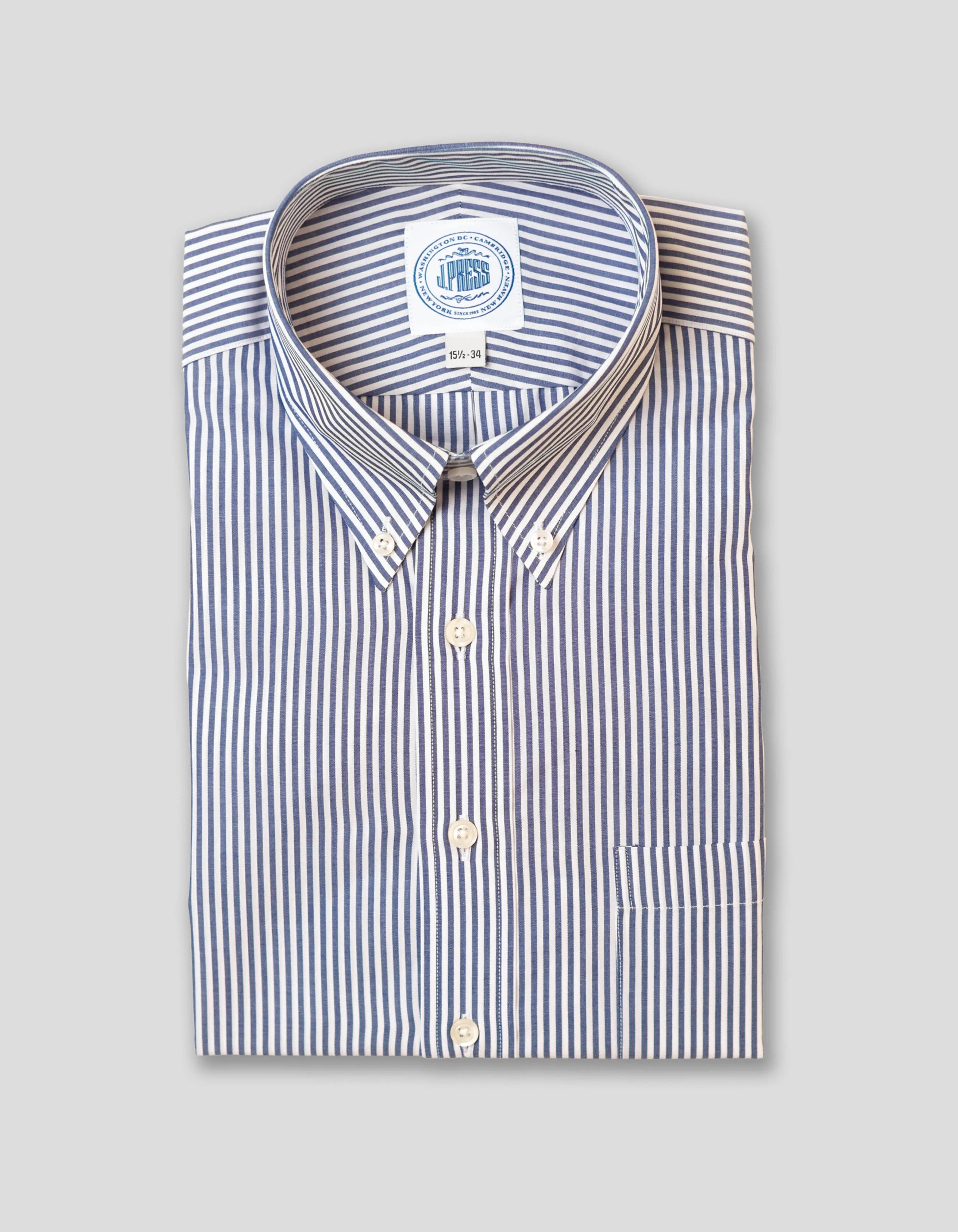 DARK BLUE BENGAL STRIPE DRESS SHIRT