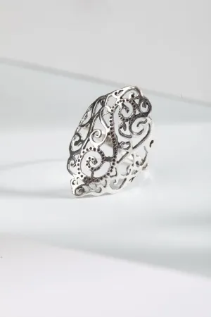 Fancy Curl Sterling Ring