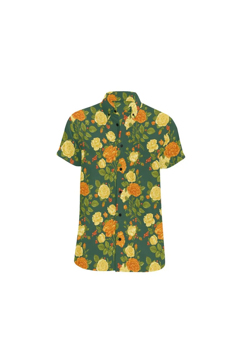 Floral Fellow Men's All Over Print Short Sleeve Shirt (Model T53)