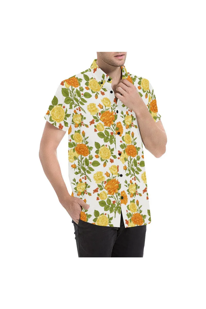 Floral Fellow Men's All Over Print Short Sleeve Shirt (Model T53)