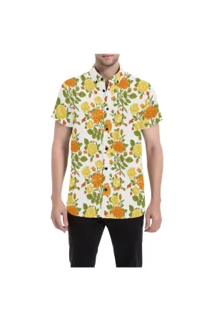 Floral Fellow Men's All Over Print Short Sleeve Shirt (Model T53)