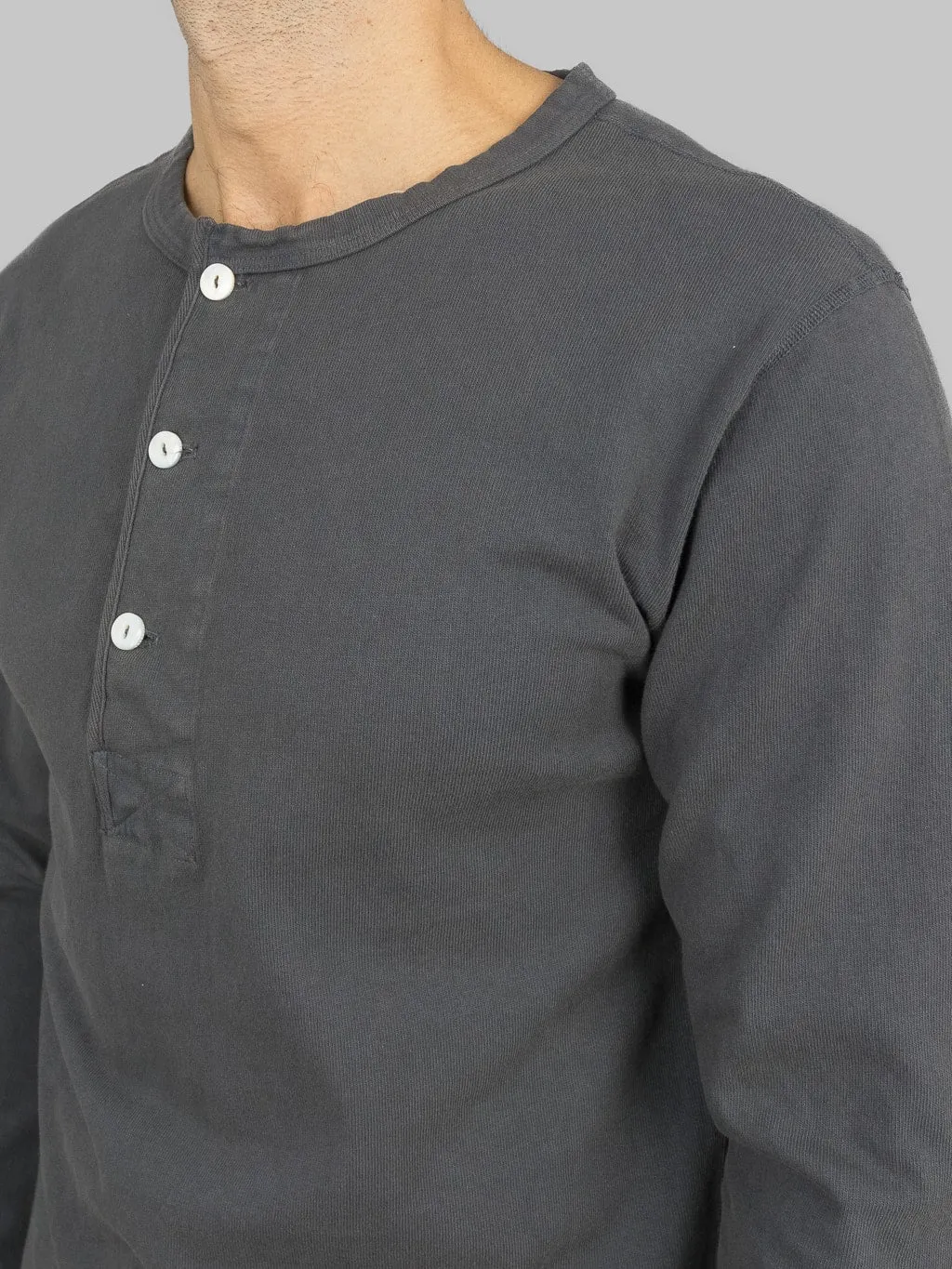 Freenote Cloth 13 Ounce Henley Long Sleeve Midnight