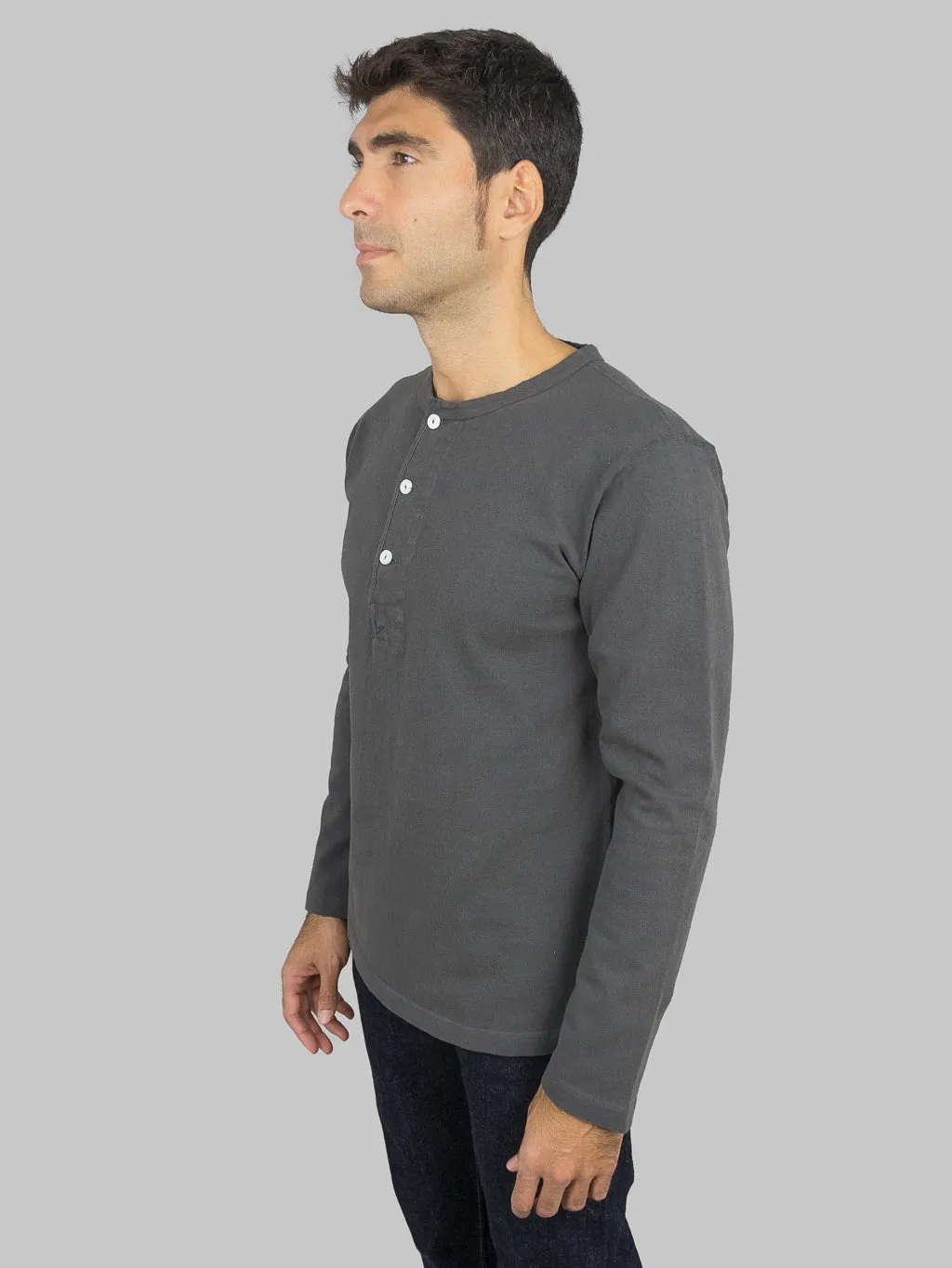 Freenote Cloth 13 Ounce Henley Long Sleeve Midnight