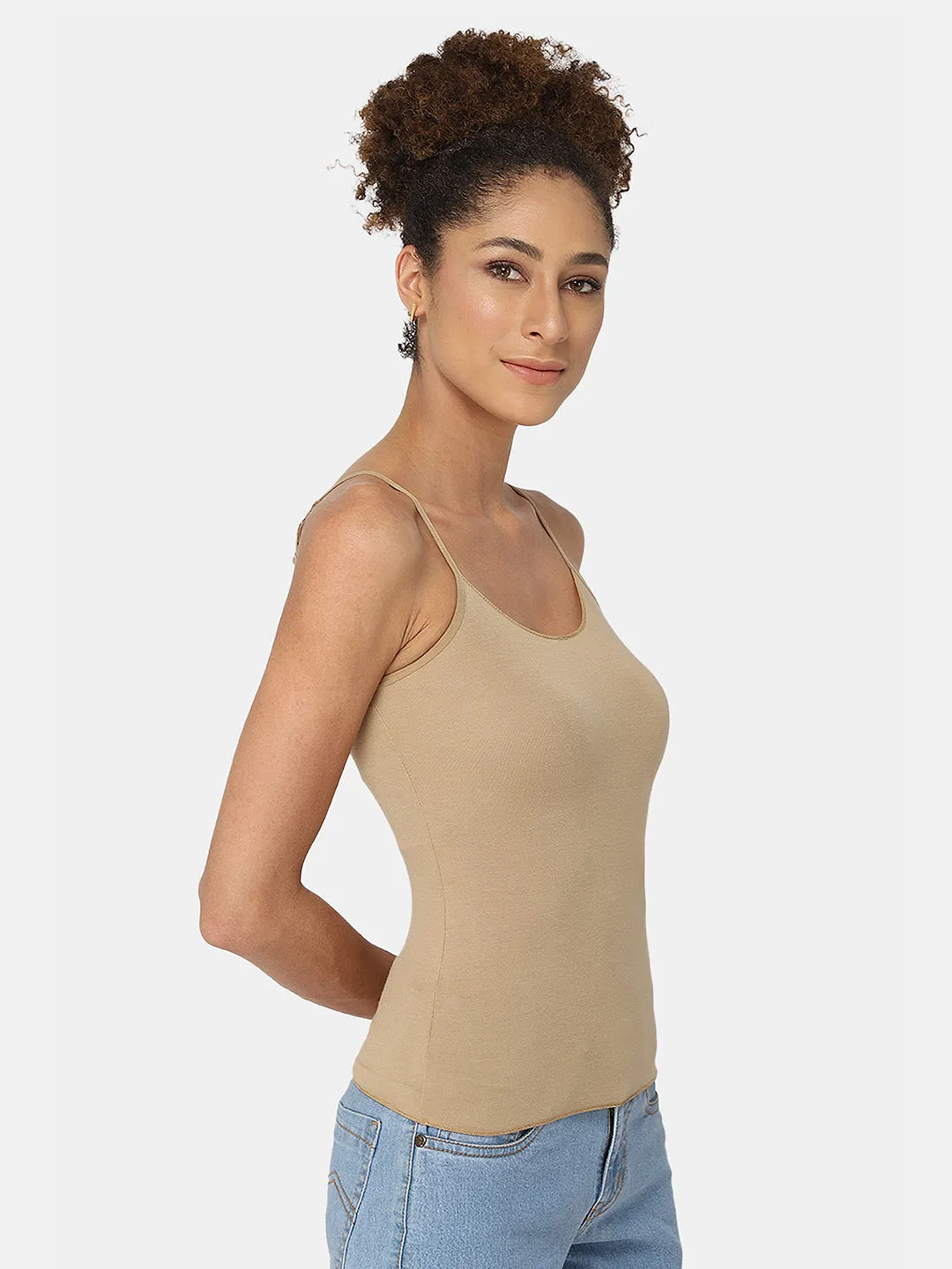 Full Coverage Non-Wired Non-Padded Cotton Intimacy Slip Camisole - Prime Shades - IN08