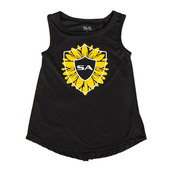 Girls Tie Tank | Black | Sunflower