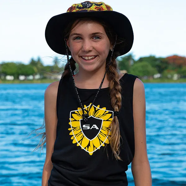 Girls Tie Tank | Black | Sunflower