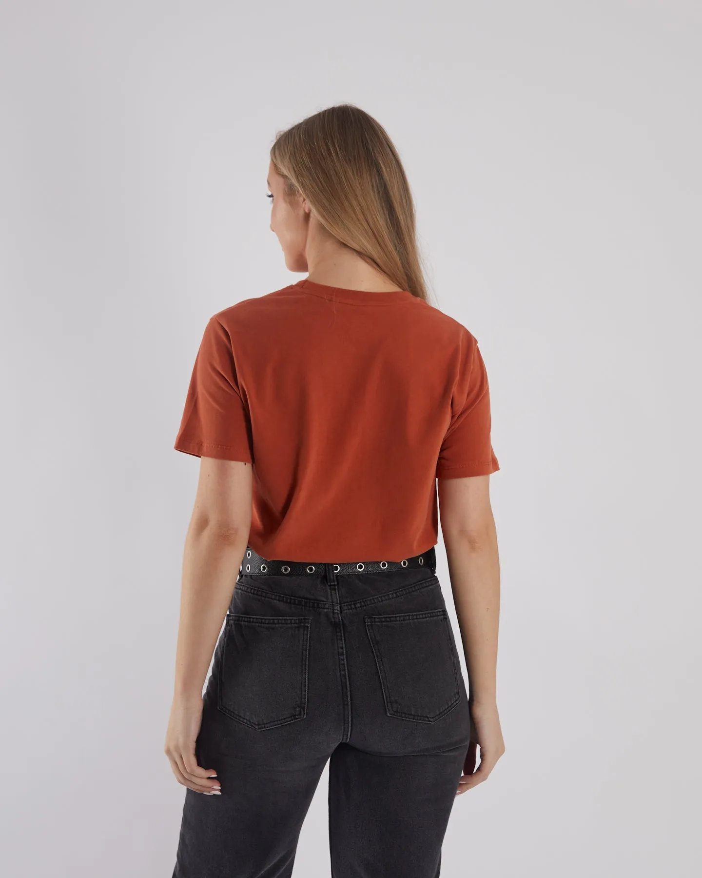 Jada Basic O Neck Cinnamon Orange