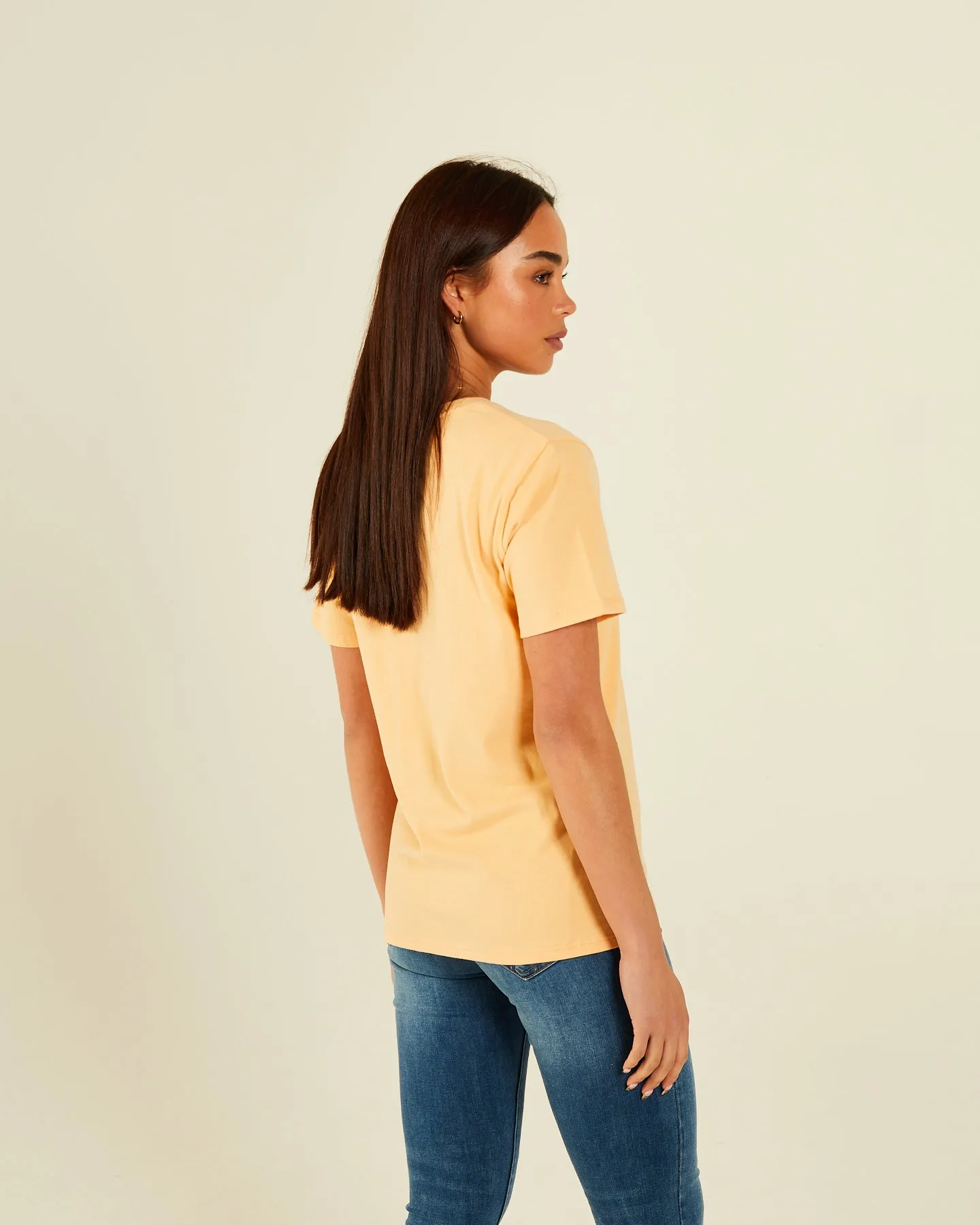 Jada Basic O Neck Summer Peach