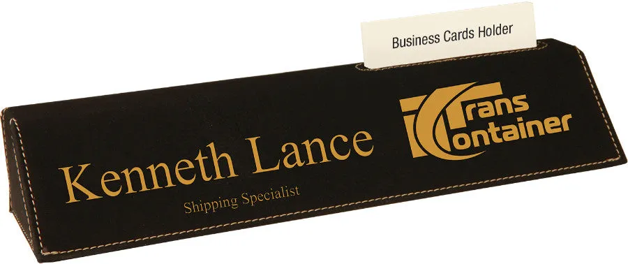 Leatherette Desk Wedge with Business Card Holder