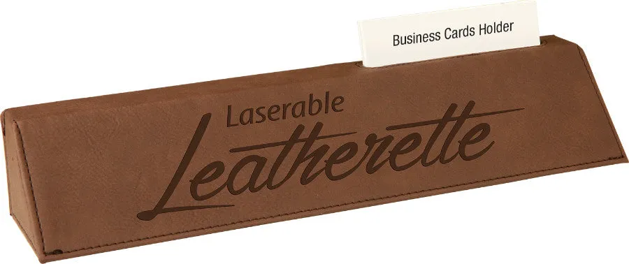 Leatherette Desk Wedge with Business Card Holder