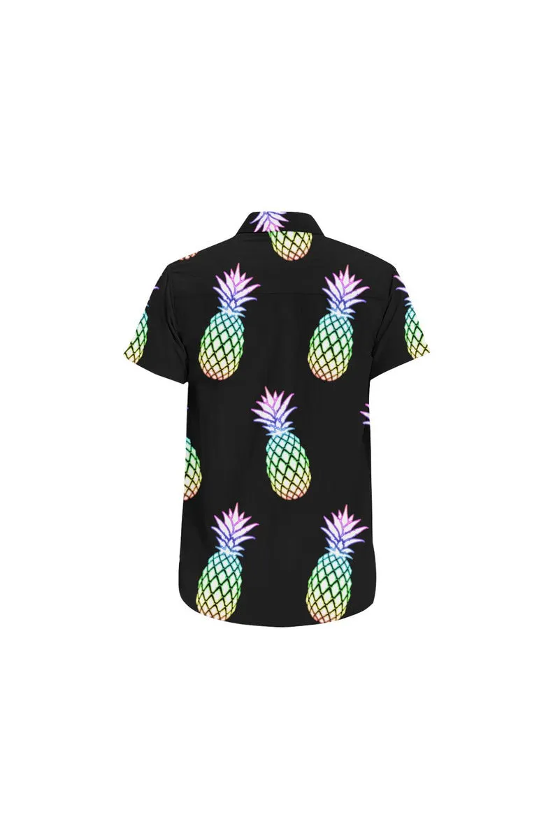 Pineapple Fiesta Black Men's All Over Print Short Sleeve Shirt (Model T53)