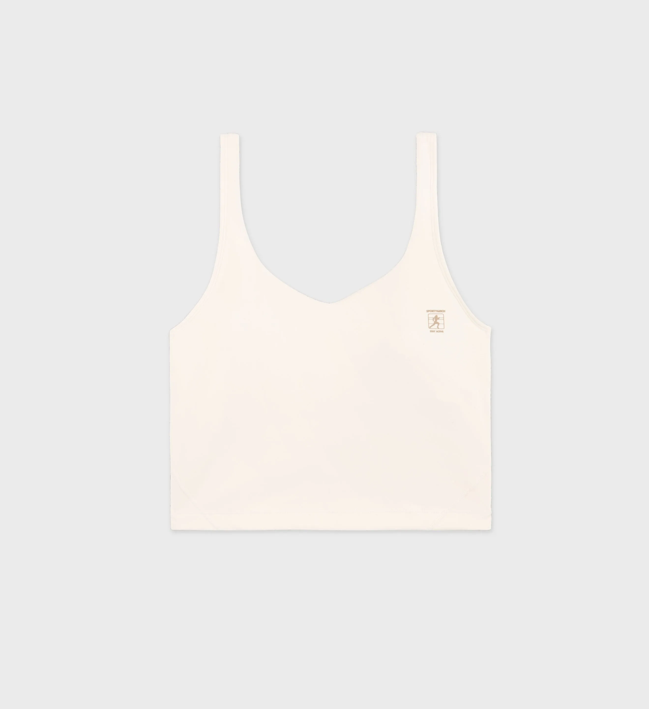 Runner Cropped Tank - Cream/Espresso