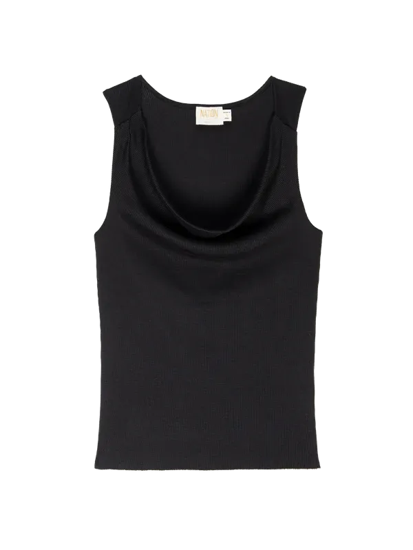 TARIN RACERBACK COWL TANK (JET BLACK) - NATION