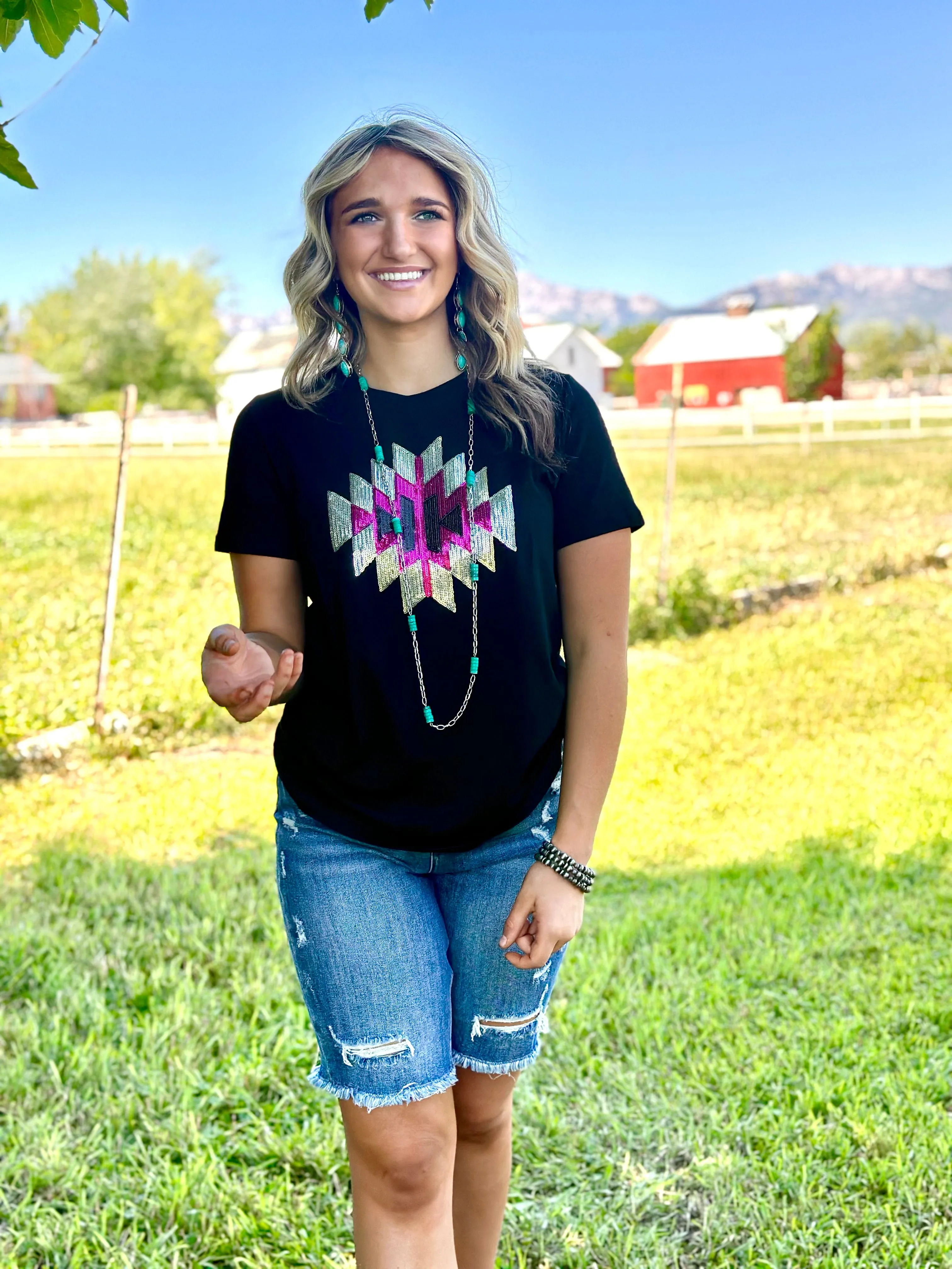 The Arlington Aztec Sequin Tee