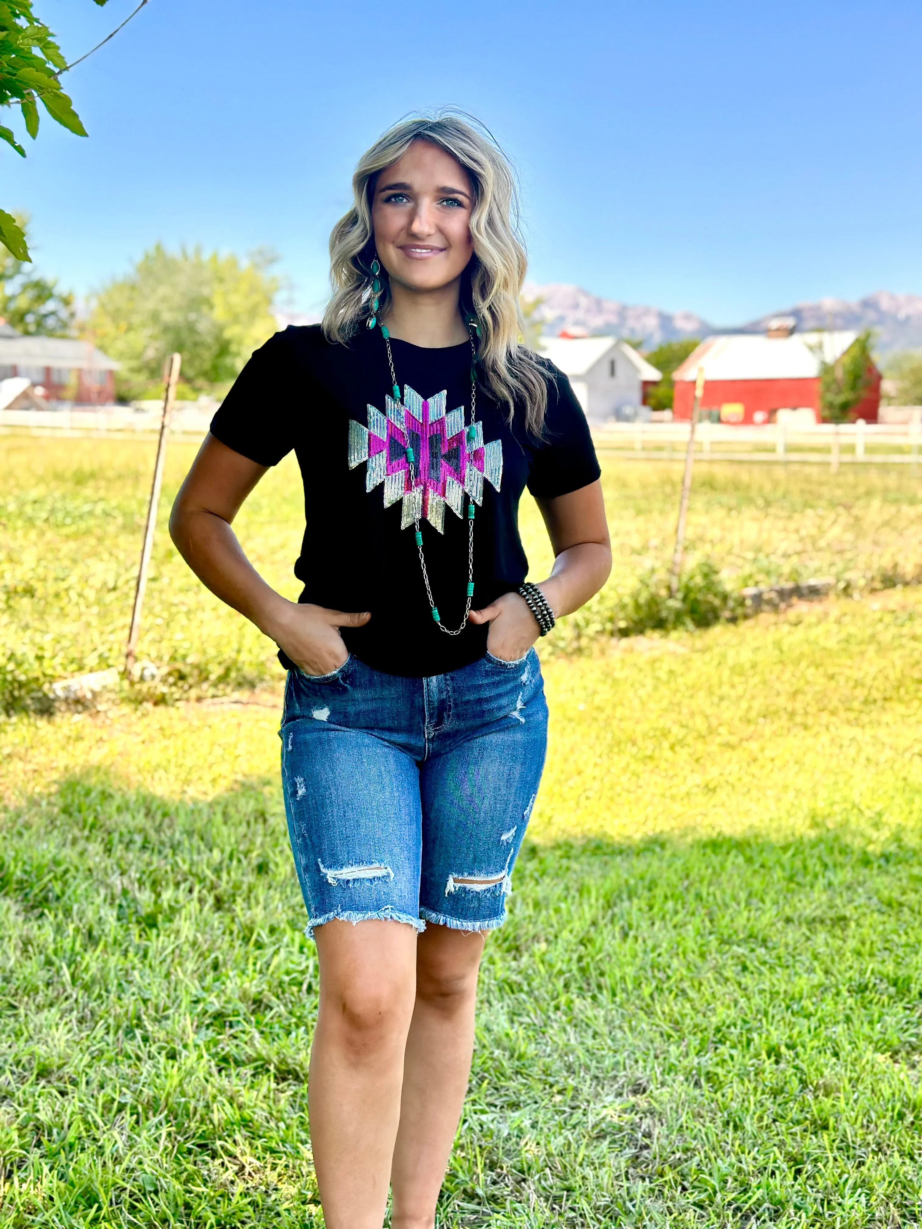 The Arlington Aztec Sequin Tee