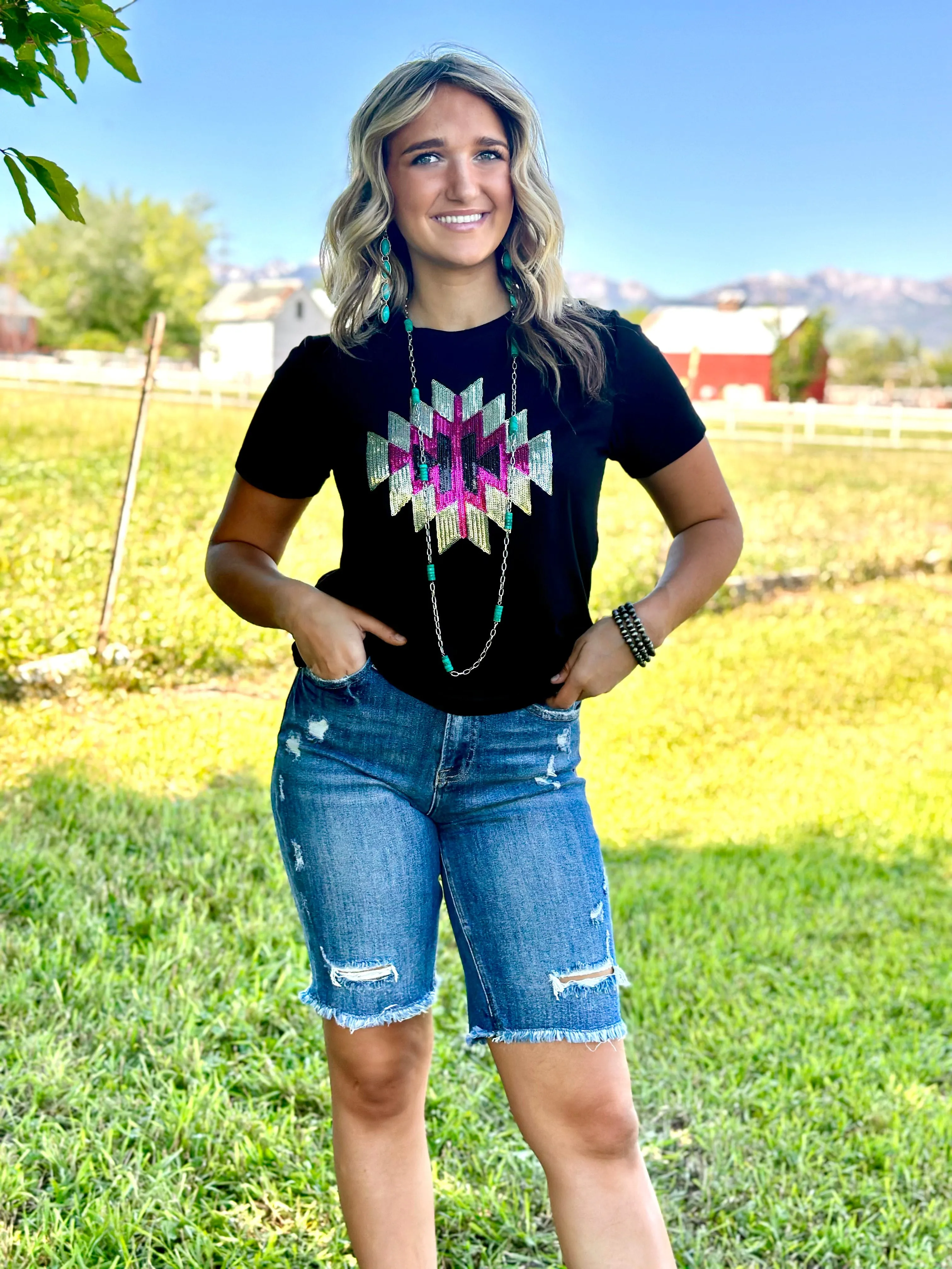 The Arlington Aztec Sequin Tee