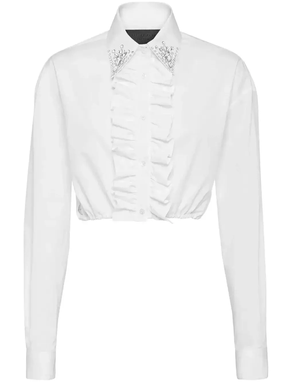 Women’s Cropped Ruffled Cotton Shirt